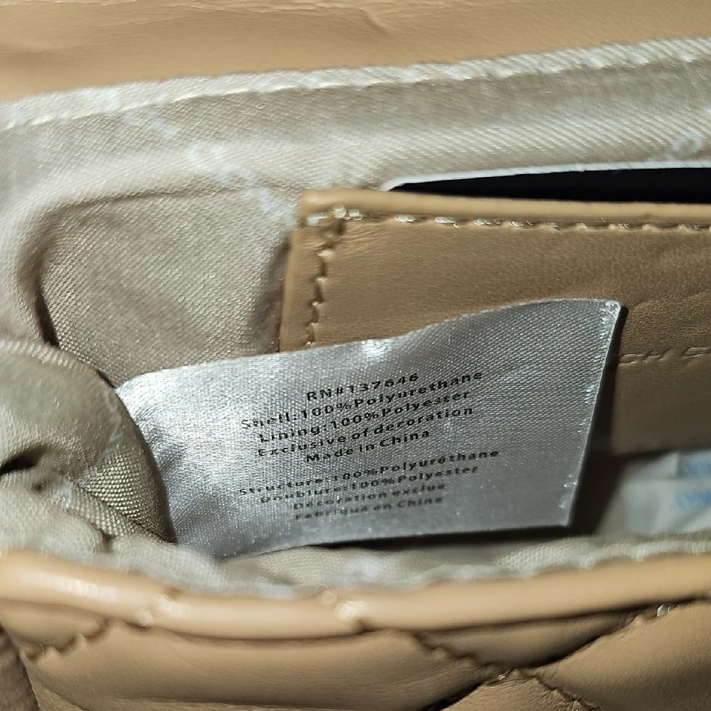 French Connection Beige Quilted Mini Bag - Picture 10 of 13